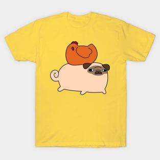 Pug and Little Red Chicken T-Shirt